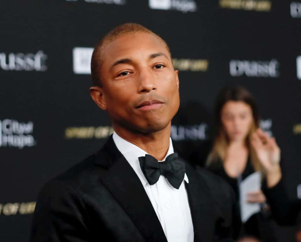 Pharrell in tuxedo attending event