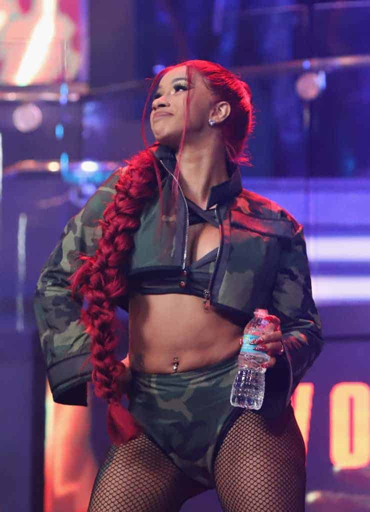 Cardi B  on stage at the BET Hip Hop Awards 2018