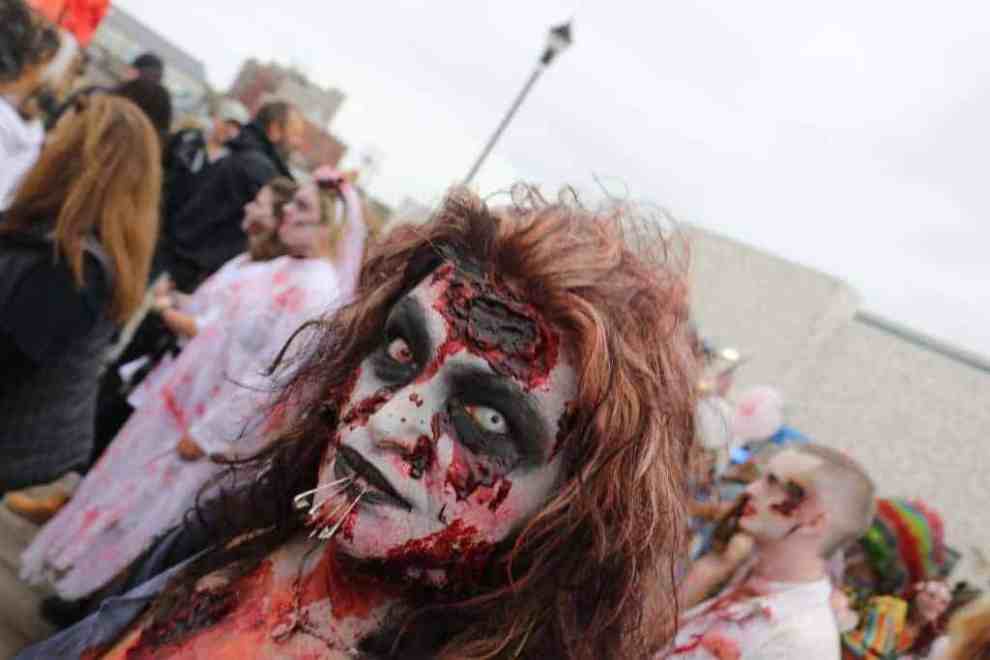 Zombie woman participating in Asbury Park's eleventh annual Zombie Walk on October 6