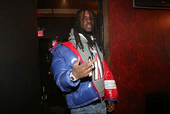 Recording artist Chief Keef backstage at Irving Plaza on October 30