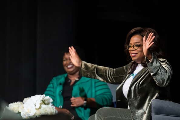 Oprah Winfrey speaking on stage
