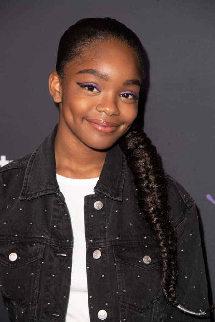 Marsai Martin wearing black and white