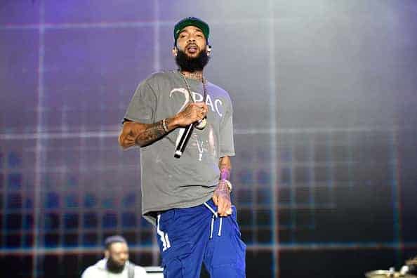 Rapper Nipsey Hussle performs onstage during day one of the Rolling Loud Festival at Banc of California Stadium on December 14
