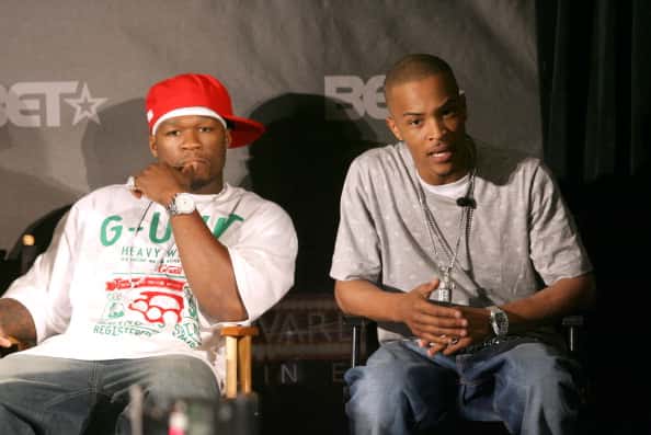 50 Cent and T.I. during BET Awards 2007 - Nominees