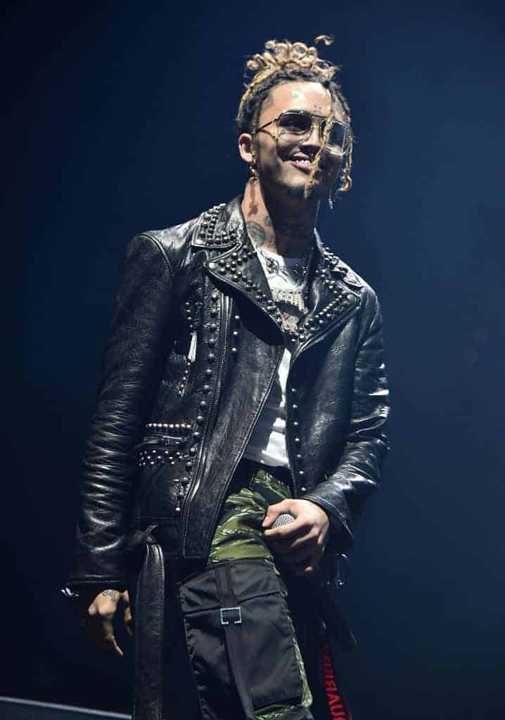 Lil Pump on stage wearing all black