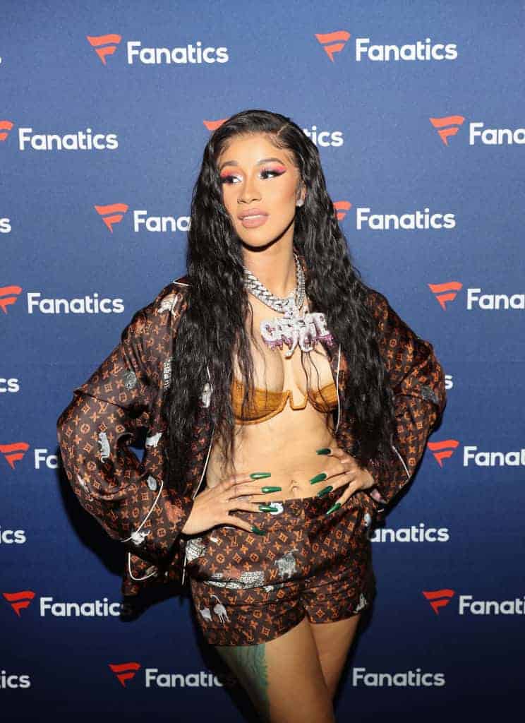 Cardi B arrives at the Fanatics Super Bowl Party at College Football Hall of Fame on January 5