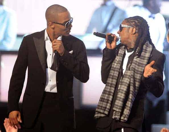 T.I. and Lill Wayne perform onstage at the 51st Annual GRAMMY Awards held at the Staples Center on February 8
