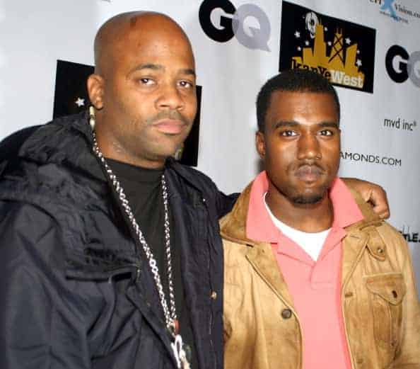 Damon Dash and Kanye West during GQ Presents Kanye West's Platinum Party at Nocturne in New York City