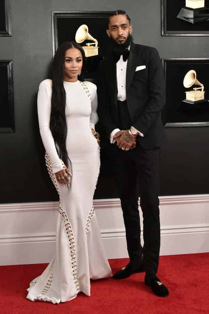 Lauren London and Nipsey Hussle at the Grammys