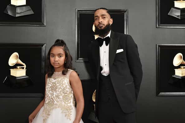 Emani Asghedom and Nipsey Hussle attend the 61st Annual Grammy Awards at Staples Center on February 10
