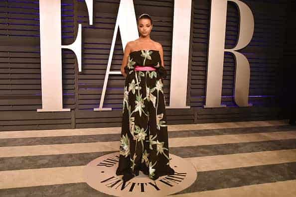 Ella Balinska attends the 2019 Vanity Fair Oscar Party at Wallis Annenberg Center for the Performing Arts 
