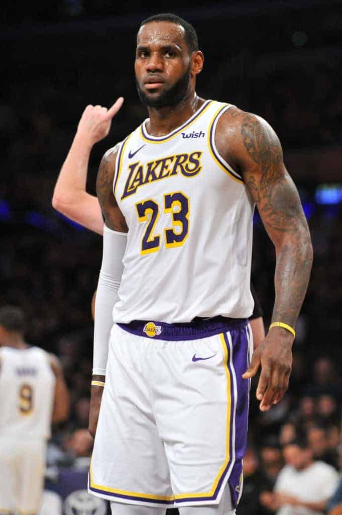 LeBron James in his Lakers uniform