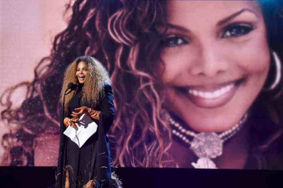 Janet Jackson on stage during Rock and Roll Hall of fame