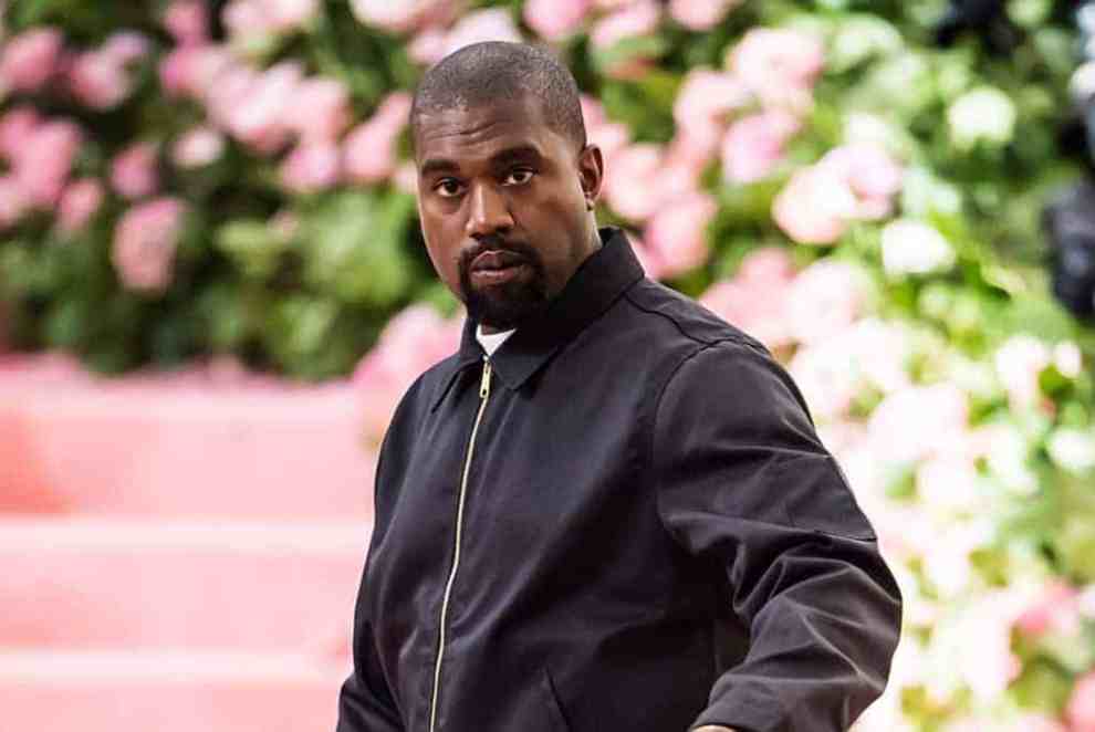 Kanye West wearing black jacket