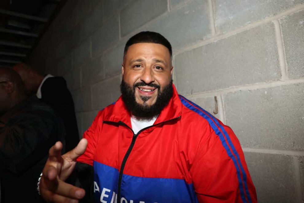 DJ Khaled wearing red and blue