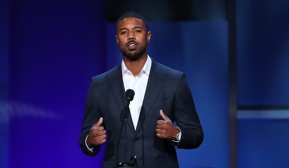 US actor Michael B. Jordan speaks on stage during the 47th American Film Institute (AFI) Life Achievement Award Gala at the Dolby theatre in Hollywood on June 6