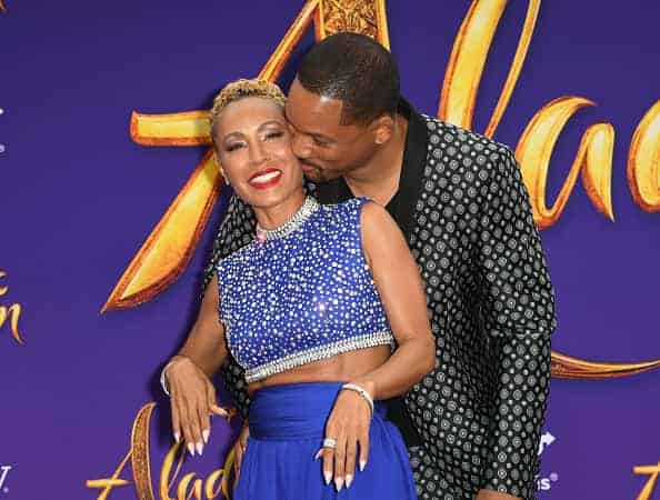 Jada Pinkett Smith and Will Smith attends the premiere of Disney's "Aladdin" at El Capitan Theatre on May 21