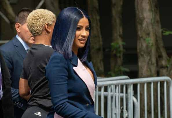 Cardi B departs from court after being arraigned on misdemeanor assault charges at the Queens Criminal Court on June 25