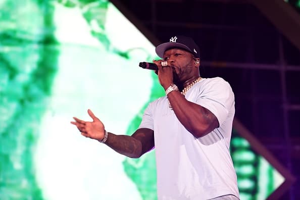 US rapper 50 Cent performs on stage during the Jeddah World music Festival on July 18