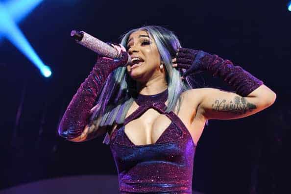 Cardi B performs onstage at the STAPLES Center during BET Experience!