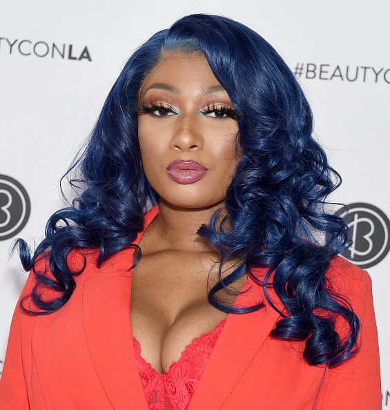 Megan Thee Stallion attends Beautycon Los Angeles 2019 Day 2 Pink Carpet at Los Angeles Convention Center on August 11