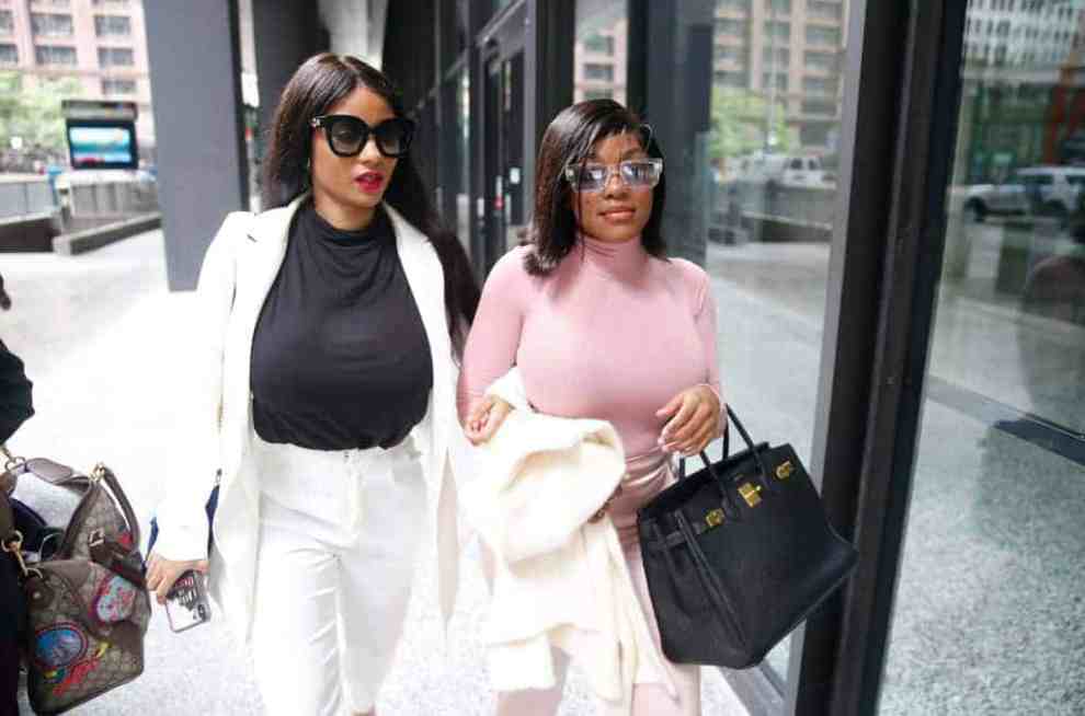 Azriel Clary and Joycelyn Savage leaving court