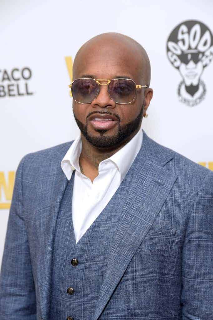 Jermaine Dupri wearing a gray suit