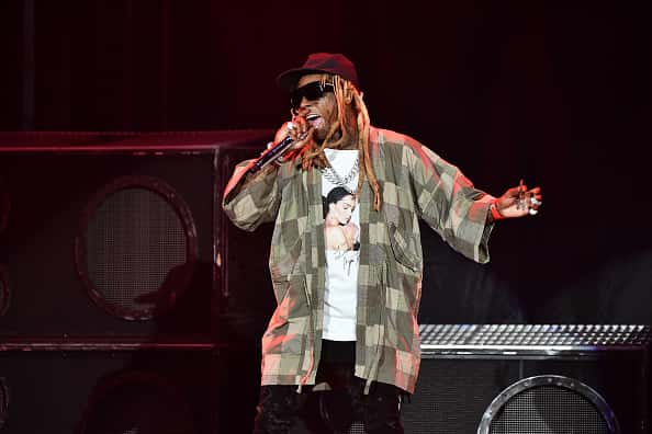 Lil Wayne performs in concert at Cellairis Amphitheatre at Lakewood on July 27