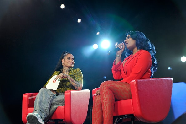 Kehlani and Megan Thee Stallion speak onstage during Beautycon Festival Los Angeles 2019 at Los Angeles Convention Center on August 11
