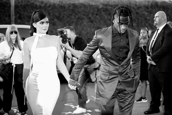 Kylie Jenner and Travis Scott attend the premiere of Netflix's "Travis Scott: Look Mom I Can Fly"