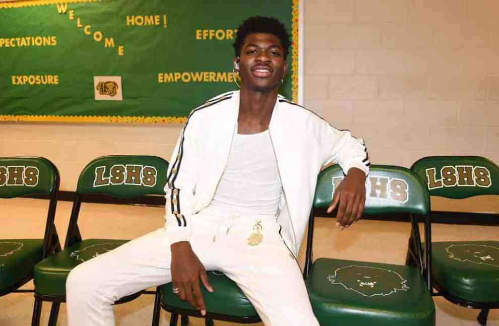 Lil Nas X wearing all white