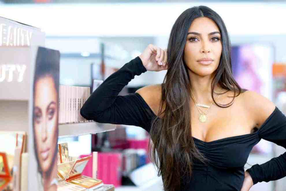 Kim Kardashian wearing black