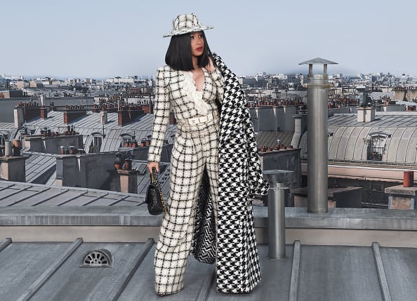 Cardi B attends the Chanel Womenswear Spring/Summer 2020 show as part of Paris Fashion Week on October 01