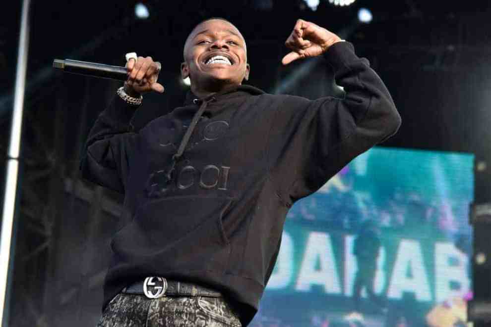 DaBaby wearing black hoodie