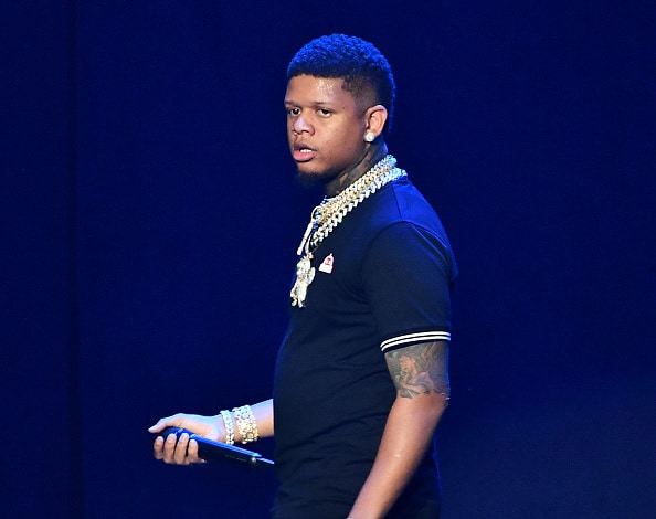 Rapper Yella Beezy performs onstage during the "IndiGOAT" tour at State Farm Arena on October 02