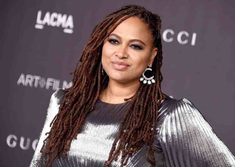 Ava DuVernay wearing a silver dress