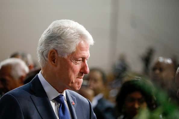 Former President Bill Clinton is shown at the funeral of former U.S. Congressman John Conyers Jr. (D-MI) at Greater Grace Temple on November 4