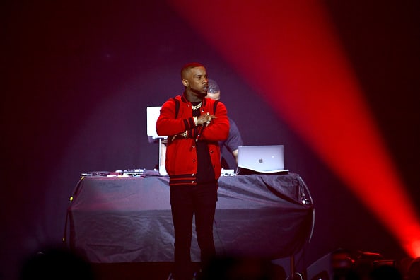 Rapper Tory Lanez performs onstage during the final night of the 2019 IndiGOAT tour at Honda Center on October 19