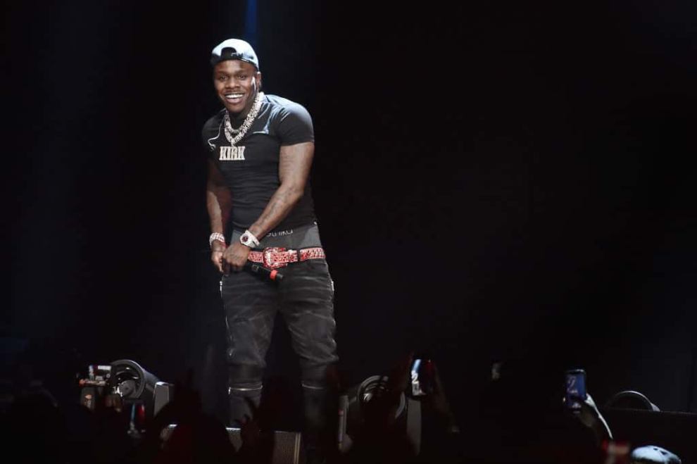 Dababy wearing a black shirt on stage