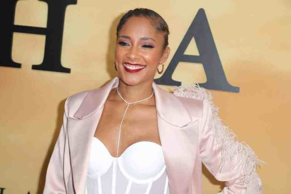 Amanda Seales wearing white