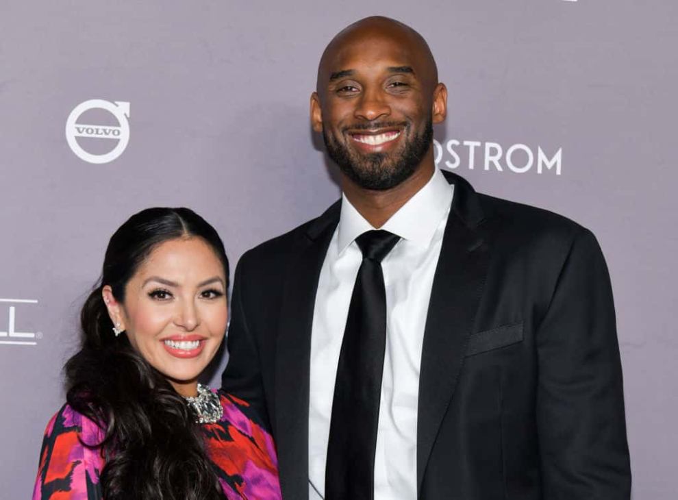 Vanessa and Kobe Bryant smiling at the camera