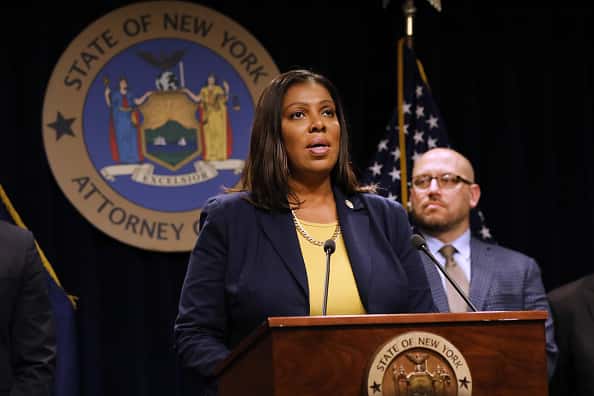 State Attorney General Letitia James announces a lawsuit against e-cigarette giant Juul on November 19