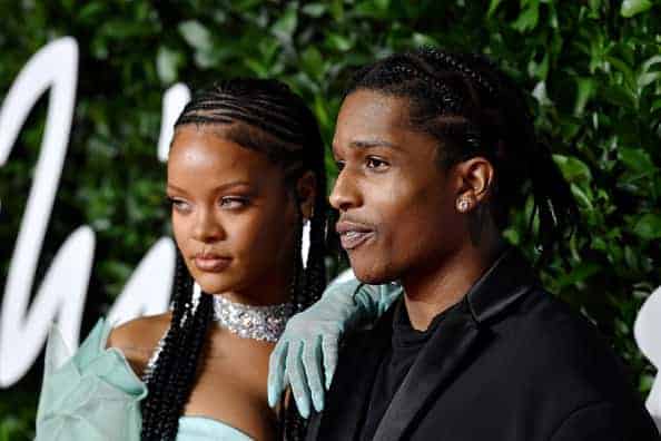 Rihanna and ASAP Rocky arrive at The Fashion Awards 2019 held at Royal Albert Hall on December 02