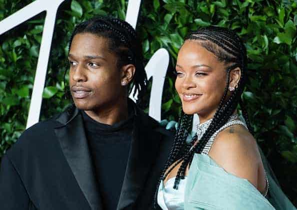 Rihanna and ASAP Rocky arrive at The Fashion Awards 2019 held at Royal Albert Hall on December 02