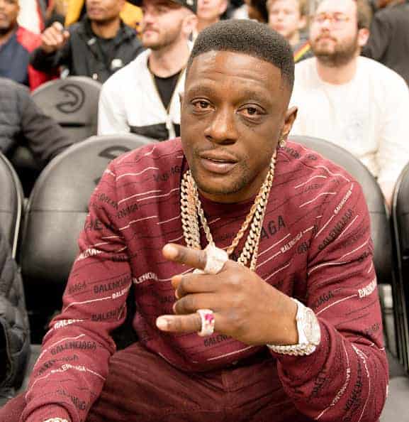 Rapper Lil Boosie attends the New Jersey Nets vs Atlanta Hawks game at State Farm Arena on December 04