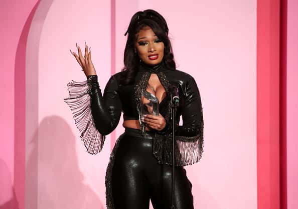 Megan Thee Stallion accepts the Powerhouse Award onstage during Billboard Women In Music 2019