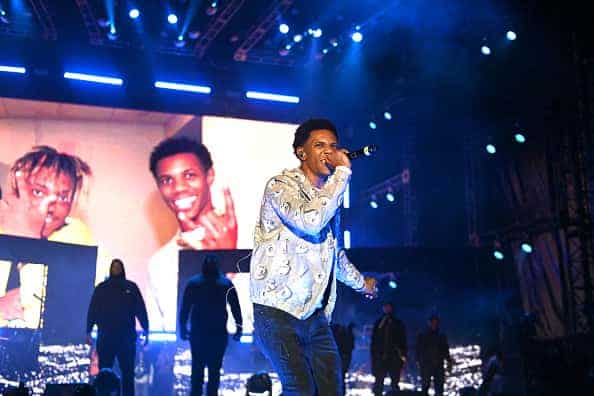 Rapper A Boogie Wit Da Hoodie performs onstage during the Juice WRLD tribute at day 2 of the Rolling Loud Festival at Banc of California Stadium on December 15