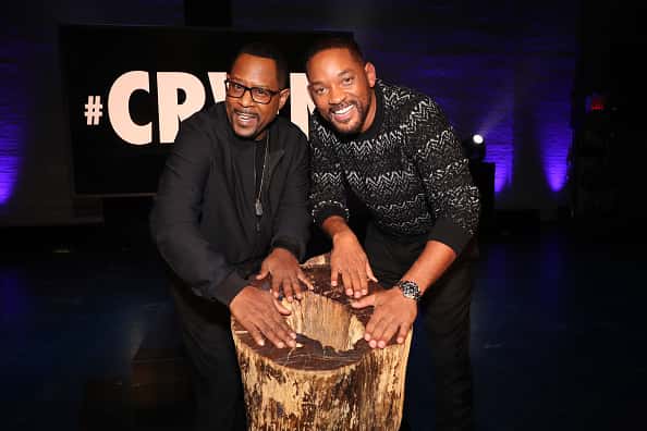 Martin Lawrence (L) and Will Smith attend #CRWN Talks With Elliott Wilson