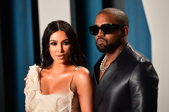 Kim Kardashian and Kanye West attending the Vanity Fair Oscar Party held at the Wallis Annenberg Center for the Performing Arts in Beverly Hills