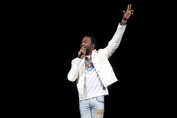 Meek Mill performs onstage during the EA Sports Bowl at Bud Light Super Bowl Music Fest on January 30